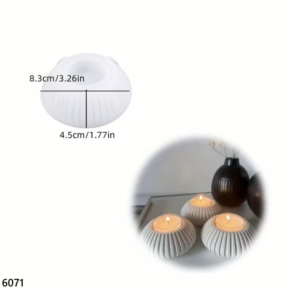 YY6071 Elips Çizgili Mumluk Silikon Kalıp